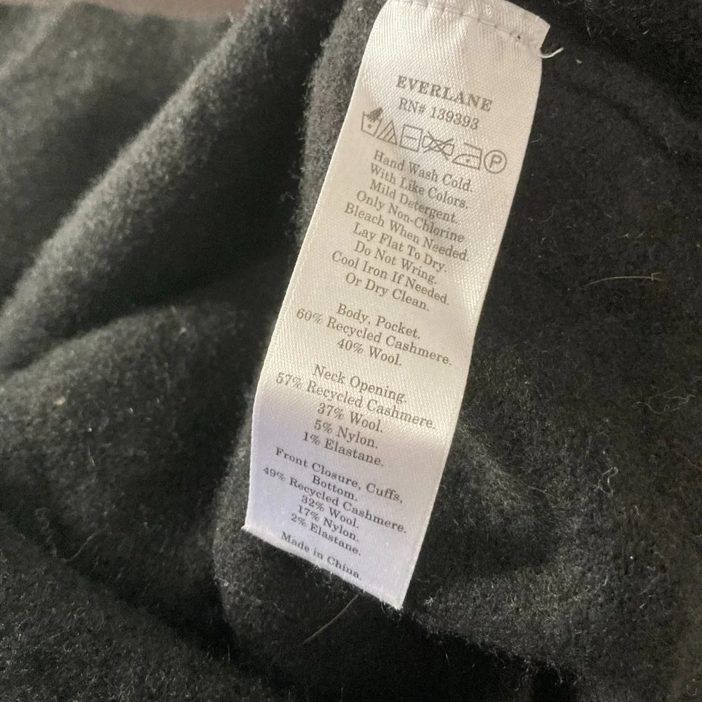Everlane Womens Cropped Sweater Pullover Cashmere Blend Solid Black Size XS - Picture 6 of 6